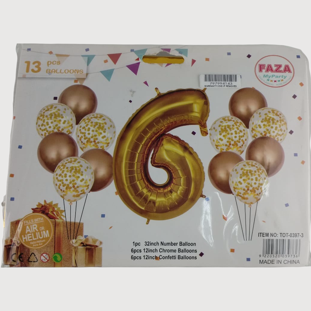 Casey 13pc Gold and White Balloon Set Nr 6