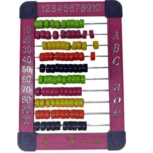 Brainware Bear Pink Plastic Abacus 100 Beads Flatboard