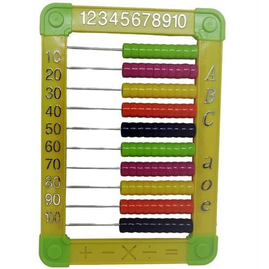 Brainware Bear Yellow Plastic Abacus 100 Beads Flatboard