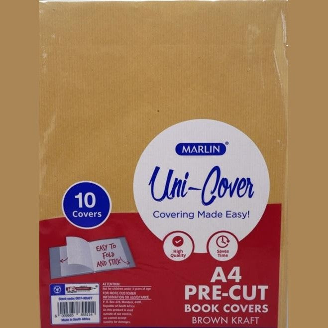Marlin Kids A4 Precut Book Covers Brown Kraft