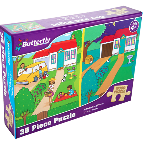 RGS 36pc Day & Night Wooden Puzzle