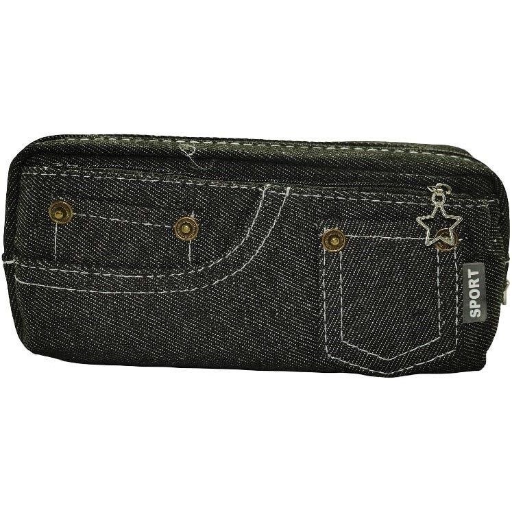 Brainware Black Denim Pencil Case