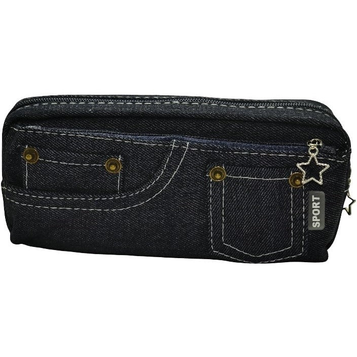 Brainware Dark Blue Denim Pencil Case