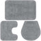 Casey Bathroom Light Grey 3 Piece Mat Set