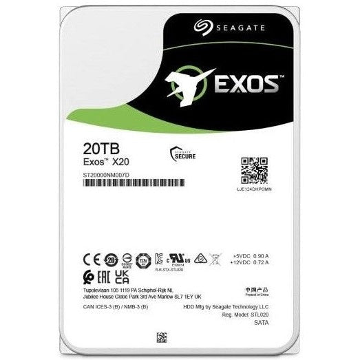 Seagate Exos X20 3.5 Inch 20TB SATA Hard Drive Disk