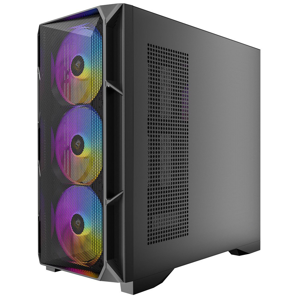Antec AX1000 ARGB, 4 x 140mm ARGB PWM Fans Included, ARGB PWM Fan Controller, Up to 9 Fans Simultaneously, Type-C 3.2 Gen 2 Port, Full-View Tempered Glass Side Panel, 360mm Radiator Support, Mid-Tower ATX PC Case | SKU CA-AX1000