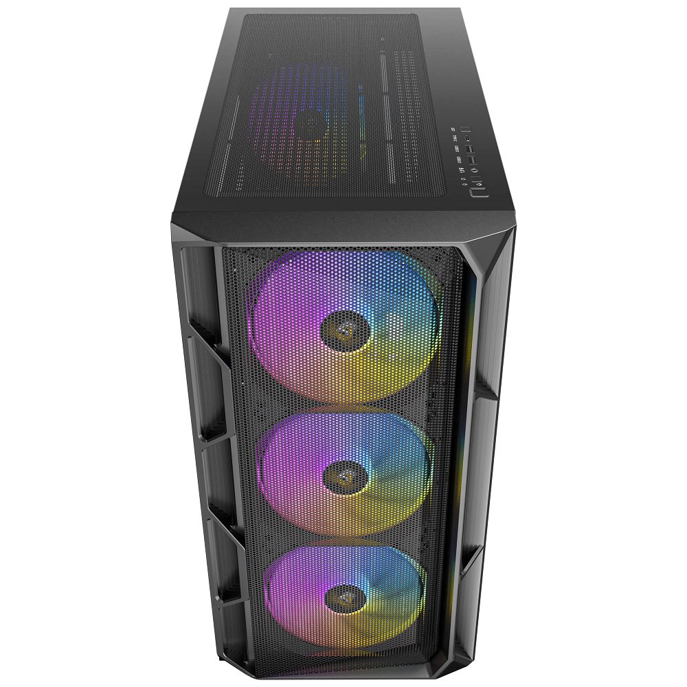 Antec AX1000 ARGB, 4 x 140mm ARGB PWM Fans Included, ARGB PWM Fan Controller, Up to 9 Fans Simultaneously, Type-C 3.2 Gen 2 Port, Full-View Tempered Glass Side Panel, 360mm Radiator Support, Mid-Tower ATX PC Case | SKU CA-AX1000