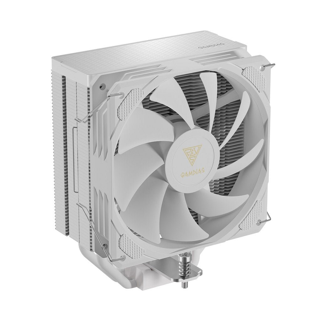 GAMDIAS GD-BOREAS E2-410 WH CPU Air Cooler, 4 Copper Heat Pipes, Thick Base Plate, 120mm Hydraulic Bearing PWM Fan (White) | SKU CA-BOE241W