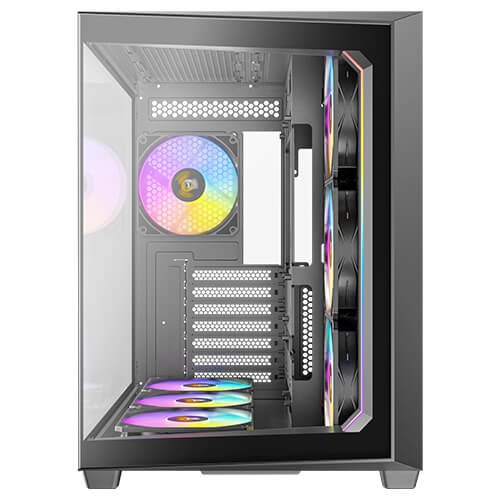 Antec C5 ARGB, 7 x 120mm ARGB PWM Fans Included, Up to 10 Fans Simultaneously, Type-C 3.2 Gen 2 Port, Seamless Tempered Glass Front & Side Panels, 360mm Radiator Support, Mid-Tower ATX PC Case | SKU CA-C5AK