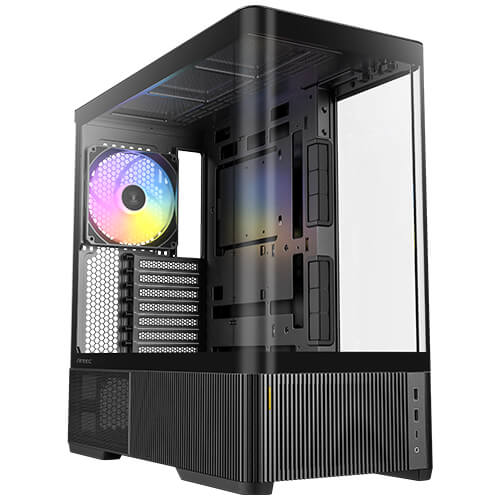 Antec C6 Curve ARGB ATX Mid-Tower Case, Panoramic Tempered Glass, High Airflow, 3 PWM ARGB Fans Included, Support 360mm Radiator & 450mm GPU, Type-C 10Gbps | SKU CA-C6CAIR3