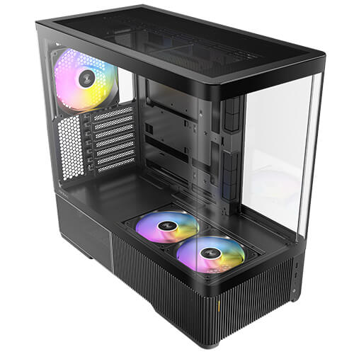 Antec C6 Curve ARGB ATX Mid-Tower Case, Panoramic Tempered Glass, High Airflow, 3 PWM ARGB Fans Included, Support 360mm Radiator & 450mm GPU, Type-C 10Gbps | SKU CA-C6CAIR3