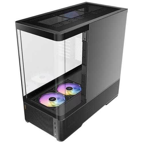 Antec C6 Curve ARGB ATX Mid-Tower Case, Panoramic Tempered Glass, High Airflow, 3 PWM ARGB Fans Included, Support 360mm Radiator & 450mm GPU, Type-C 10Gbps | SKU CA-C6CAIR3