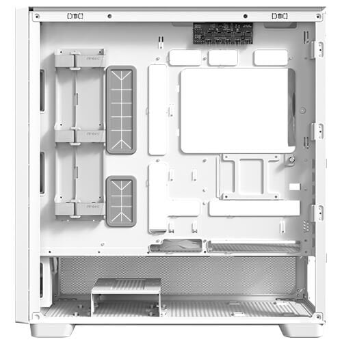 Antec FLUX White, 5 x PWM Fans Included, Up to 9 Fans Simultaneously, Type-C, Iron Mesh Panels and Wood Frame, 420mm Radiator Support, Back Connect Motherboards Support, Mid-Tower E-ATX PC Case | SKU CA-FLUXW