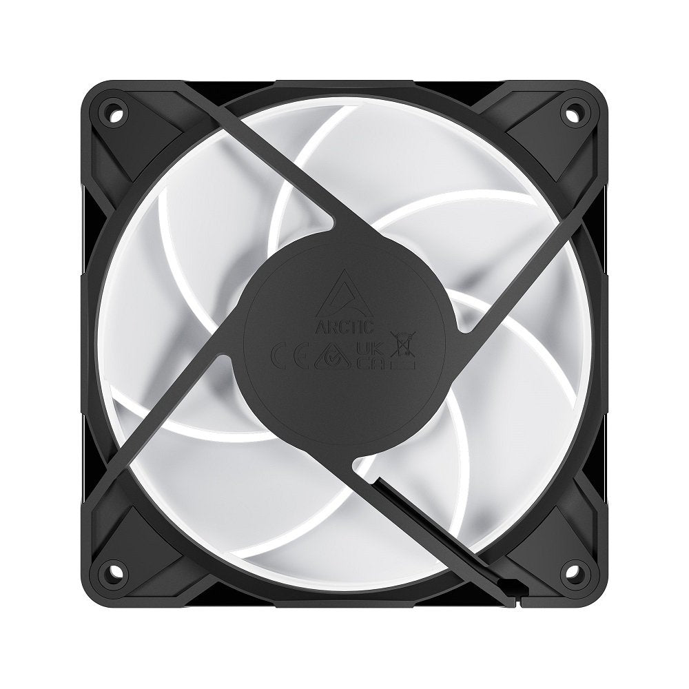 ARCTIC P12 Pro A-RGB ACFAN00309A Powerful Premium Fan, 120 mm PWM Fan with Y-Cable Splitter, 600-3000 RPM, 0 RPM <5% PWM, 5V Digital RGB, Fluid Dynamic Bearing, 4-Pin - Black | SKU CA-P12PROA