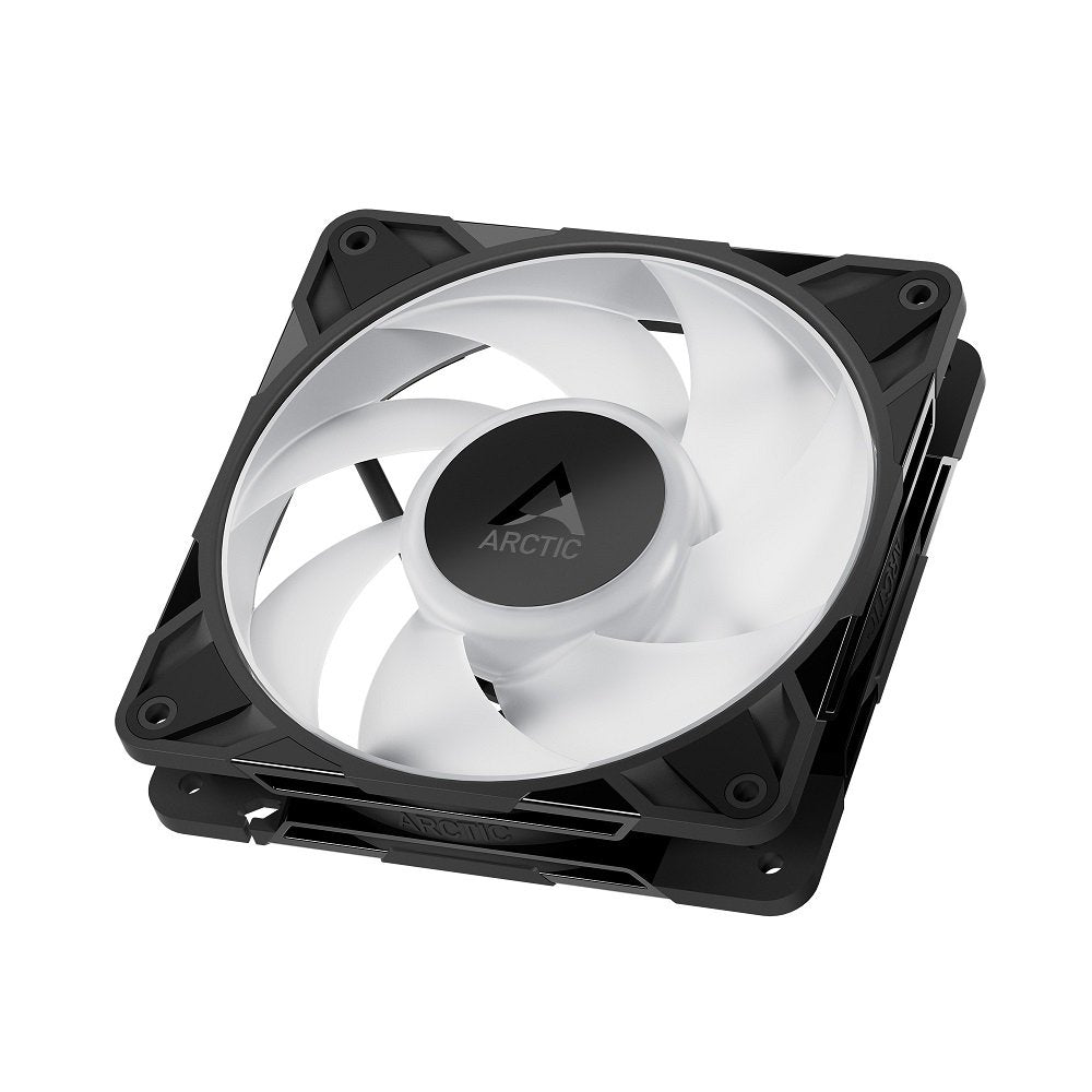ARCTIC P12 Pro A-RGB ACFAN00309A Powerful Premium Fan, 120 mm PWM Fan with Y-Cable Splitter, 600-3000 RPM, 0 RPM <5% PWM, 5V Digital RGB, Fluid Dynamic Bearing, 4-Pin - Black | SKU CA-P12PROA