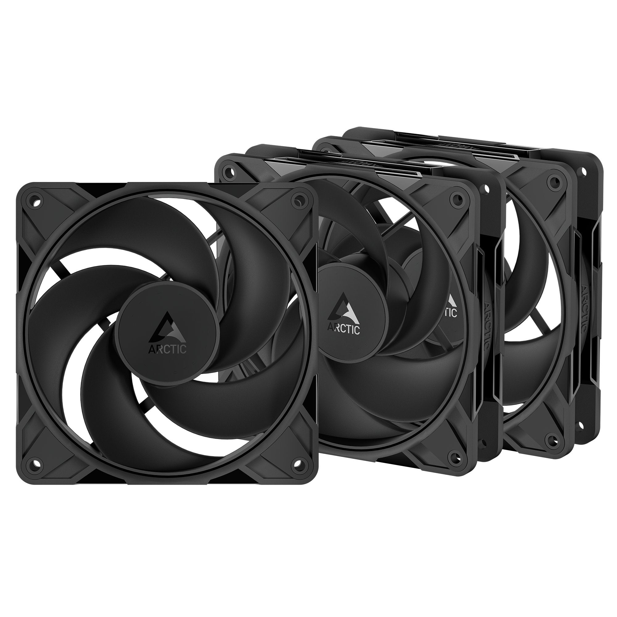 ARCTIC P12 Pro Reverse 120 mm PWM Fan with Cable Splitter 3 Pack, ACFAN00332A, Black | SKU CA-P12PRV3