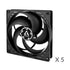 Arctic P14 140 mm Fan, ACFAN00136A, 5 Pieces, Black | SKU CA-P14-V5