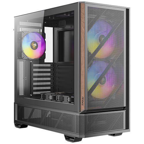 Antec P30 ARGB, 5 PWM Fans Included, Metal Mesh Front with Premium Wood Accents, Supports 360mm Top Radiator, Type-C 3.2 Gen 2, Optimized Airflow for GPU Cooling, Mid-Tower ATX Case | SKU CA-P30AR1