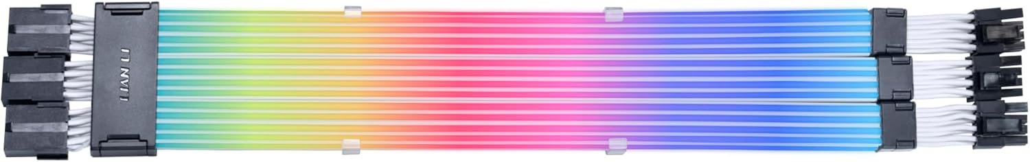 Lian Li Strimer Wireless 3x8-Pin - Addressable RGB Power Cable w/ 2.4Ghz Signal - Light Guides - Wireless Controller NOT Included; Controller is Required (PW12-1W)