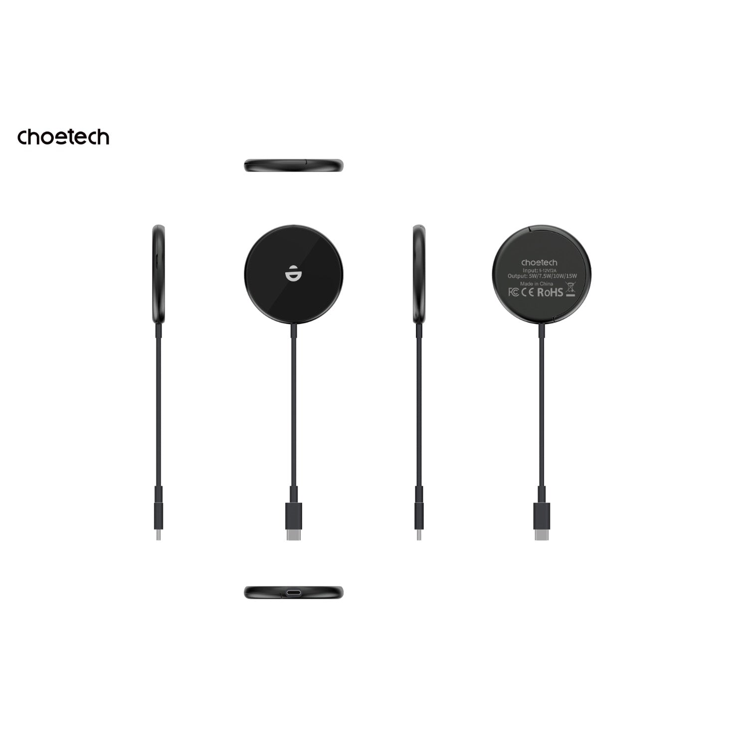Choetech Fast Wireless Charger With Stand T697-F 15W - Black