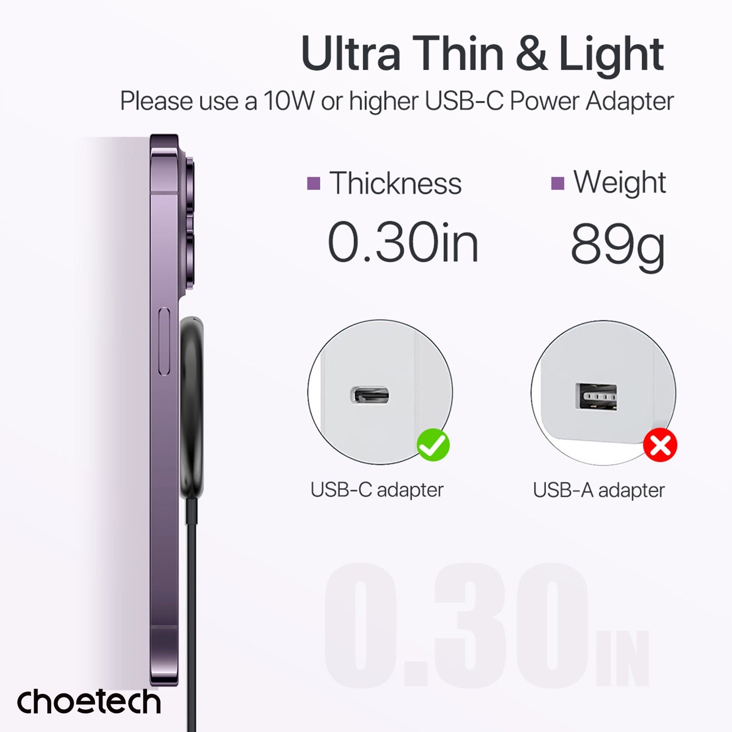 Choetech Fast Wireless Charger With Stand T697-F 15W - Black