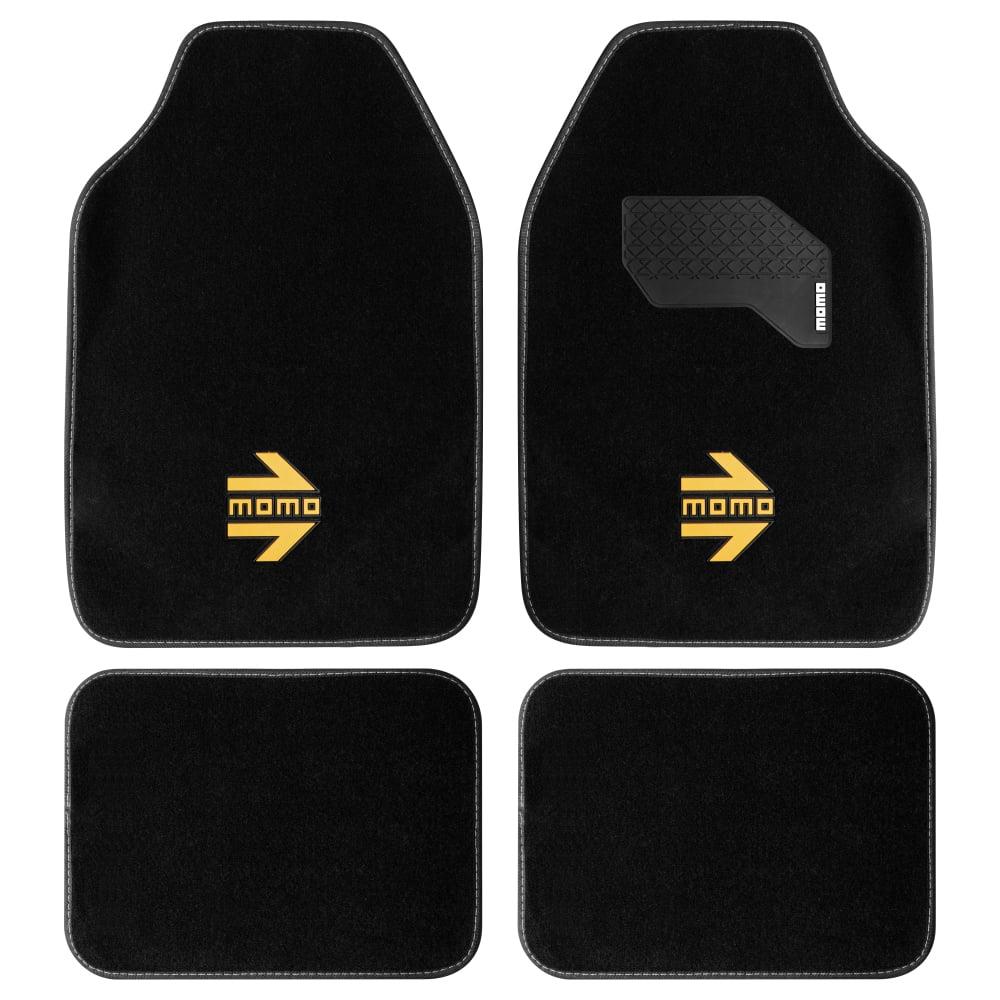 Momo Racing 4piece Floor Mats – Black with Yellow Arrow Design