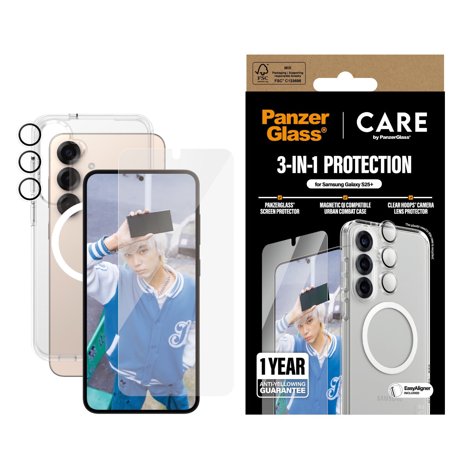 PanzerGlass 3-In-1 Protection Bundle - Samsung Galaxy S25+