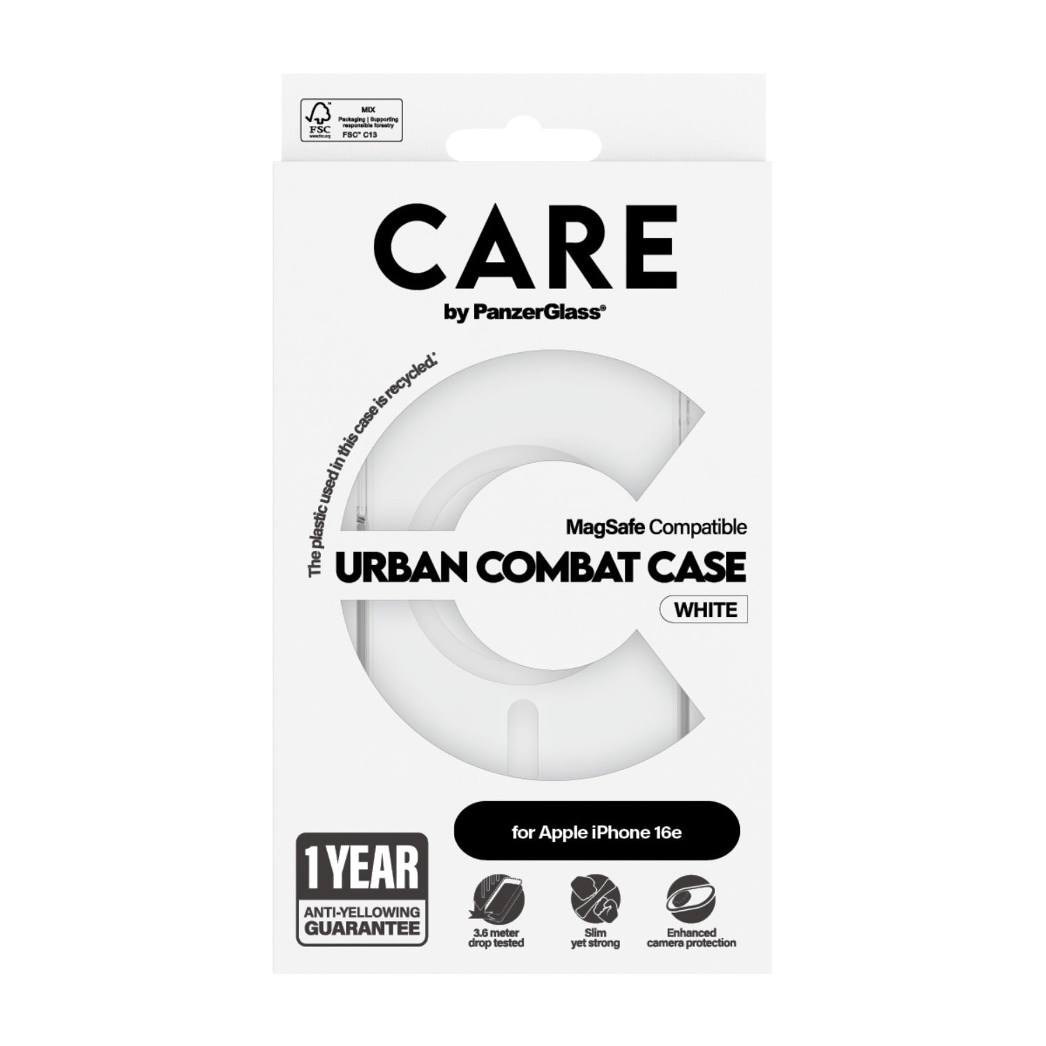 Care by PanzerGlass Urban Combat Magsafe Case - Apple iPhone 17e/16e – Clear
