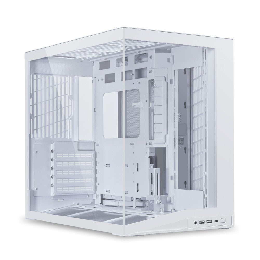 GUNMANSA LIAN LI O11D MINI V2 | Compact ATX Mid-Tower Airflow Computer Case | Panoramic View | Fully Ventilated Airflow | Adjustable I/O | Pillar-Less | Cable Management | White (O11DMIV2W)