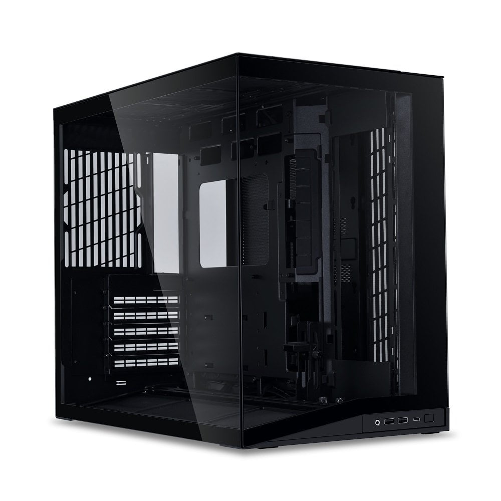 GUNMANSA LIAN LI O11D MINI V2 | Compact ATX Mid-Tower Airflow Computer Case | Panoramic View | Fully Ventilated Airflow | Adjustable I/O | Pillar-Less | Cable Management | Black (O11DMIV2X)