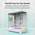 MONTECH SKY 3 ATX PC Case, Panoramic Glass, Adjustable Airflow, Personalized Design, 360mm Radiator Support, 3x120mm ARGB PWM Fans Pre-Installed, Compact Build for Next-Gen GPU, White (SKY3W) | SKU CS-SKY3W2
