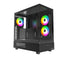 MONTECH XR XR-B, ATX Mid-Tower PC Gaming Case, 3 x 120mm ARGB PWM Fans Pre-Installed, Full-View Dual Tempered Glass Panel, Wood-Grain Design I/O Interface, Support 4090 GPUs, 360mm Radiator Support, Black | SKU CS-XRB