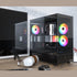 MONTECH XR XR-B, ATX Mid-Tower PC Gaming Case, 3 x 120mm ARGB PWM Fans Pre-Installed, Full-View Dual Tempered Glass Panel, Wood-Grain Design I/O Interface, Support 4090 GPUs, 360mm Radiator Support, Black | SKU CS-XRB