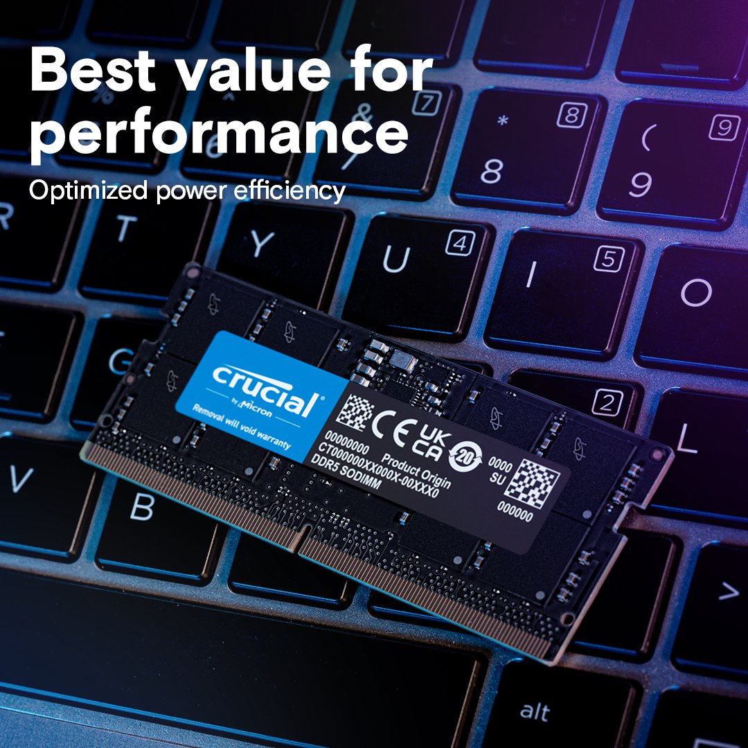 Crucial CT2K64G56C46S5 128GB Kit (64GBx2) DDR5-5600 SODIMM Memory | SKU CT56SX128G