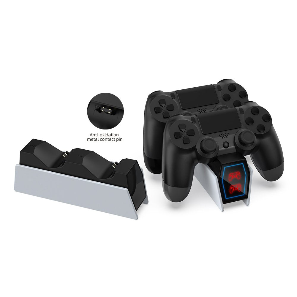 DOBE TP4-0417 LED PS4 Controller Charger Dock Station, Charging Station Replacement for Playstation 4 Dualshock 4 Charger, Upgraded Fast-Charging Port for Playstation 4 Controllers | SKU DB-P40417