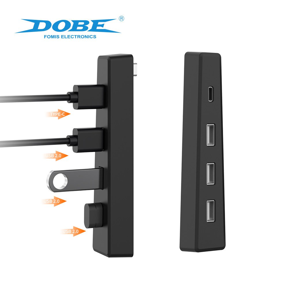 DOBE TP5-3556 USB Hub for PS5 Slim USB Port Extender USB High-Speed Expansion Hub Charger Extender Compatible with Playstation 5 Slim Adapter with 3 USB 2.0 + 1 Type C Port | SKU DB-P53556