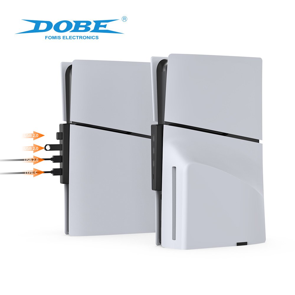 DOBE TP5-3556 USB Hub for PS5 Slim USB Port Extender USB High-Speed Expansion Hub Charger Extender Compatible with Playstation 5 Slim Adapter with 3 USB 2.0 + 1 Type C Port | SKU DB-P53556