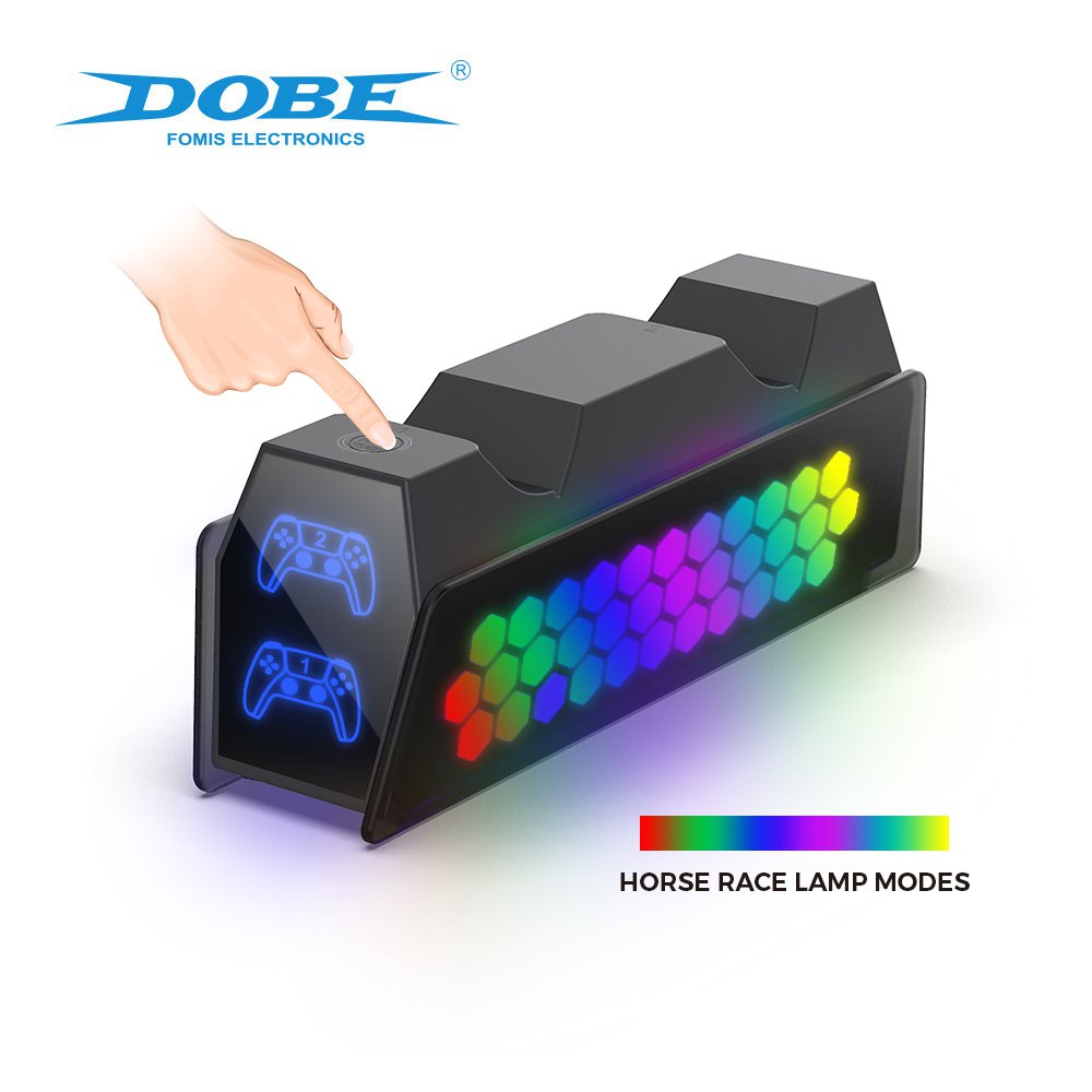 DOBE - Dual Charger for PS5 Controller, Fast Dual Charging for PlayStation 5 Wireless Controller, Charging Indicator Light, Real-time Display of Power Status, TP5-3571 black | SKU DB-P53571B