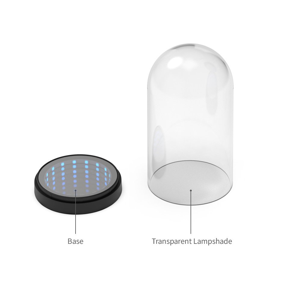DOBE TY-3803S RGB LED light Clear Acrylic Display Case Semi-Circular Figure case Dustproof Protection Showcase for Action Figures Toys Collectibles | SKU DB-TY3803S