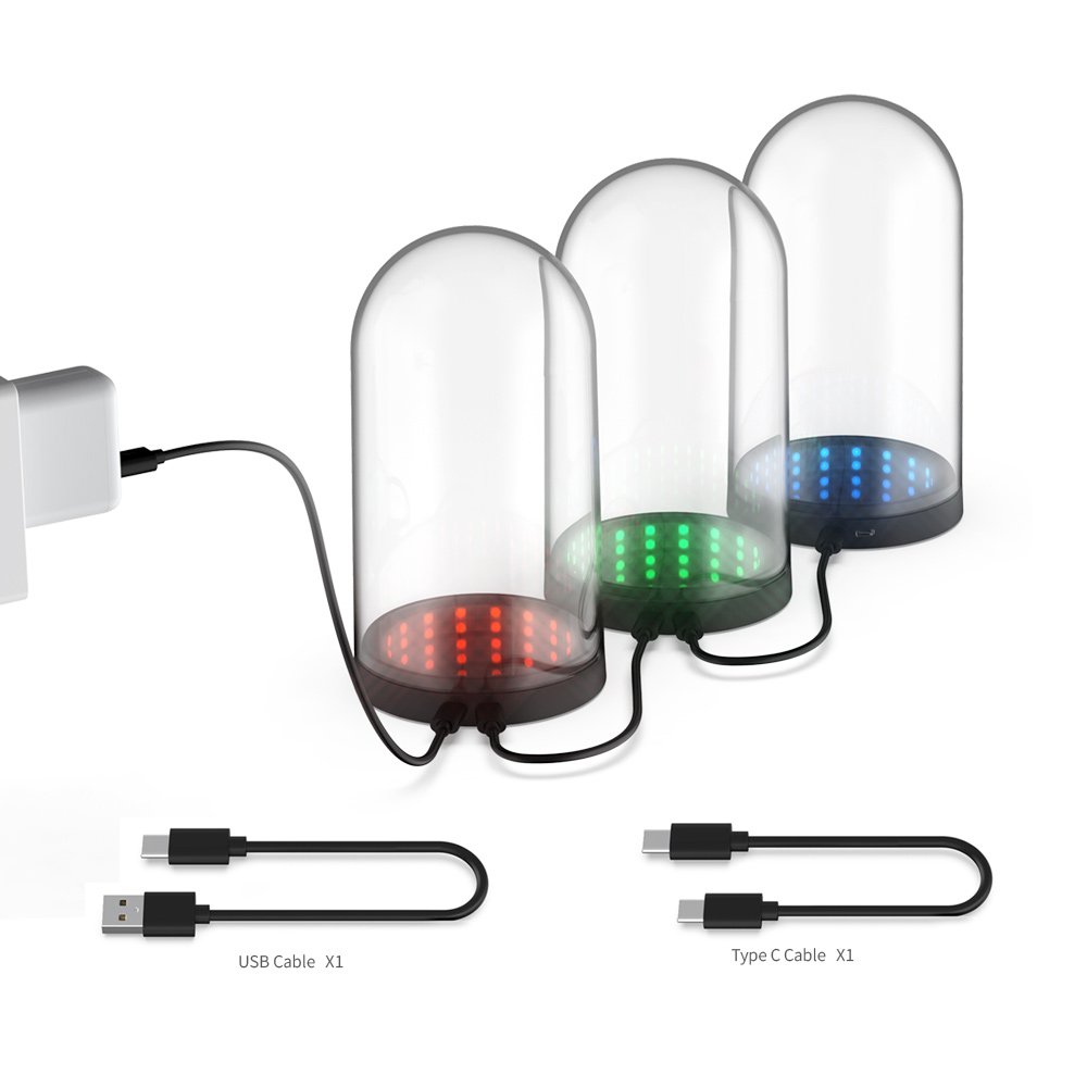 DOBE TY-3803S RGB LED light Clear Acrylic Display Case Semi-Circular Figure case Dustproof Protection Showcase for Action Figures Toys Collectibles | SKU DB-TY3803S