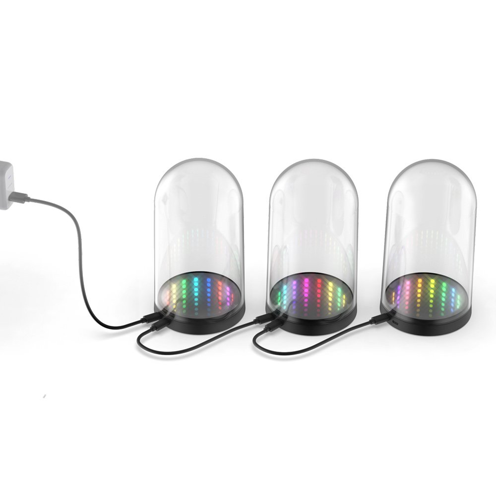 DOBE TY-3803S RGB LED light Clear Acrylic Display Case Semi-Circular Figure case Dustproof Protection Showcase for Action Figures Toys Collectibles | SKU DB-TY3803S