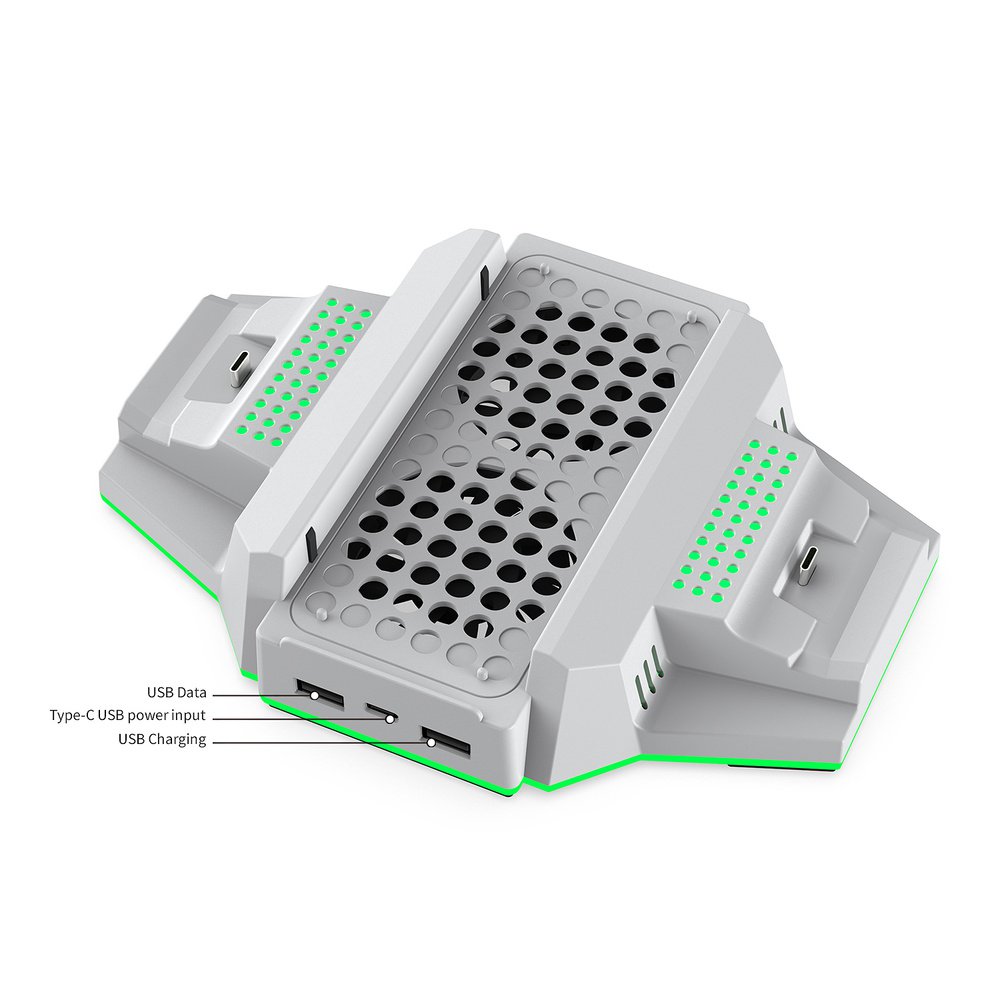DOBE XBOX SERIES S Console Grip Charging Stand with Ambient Lighting, Compatible with Xbox One and Series S controllers, comes with a Power Cord and Battery Pack, White, TYX-3612 | SKU DB-YX3612W