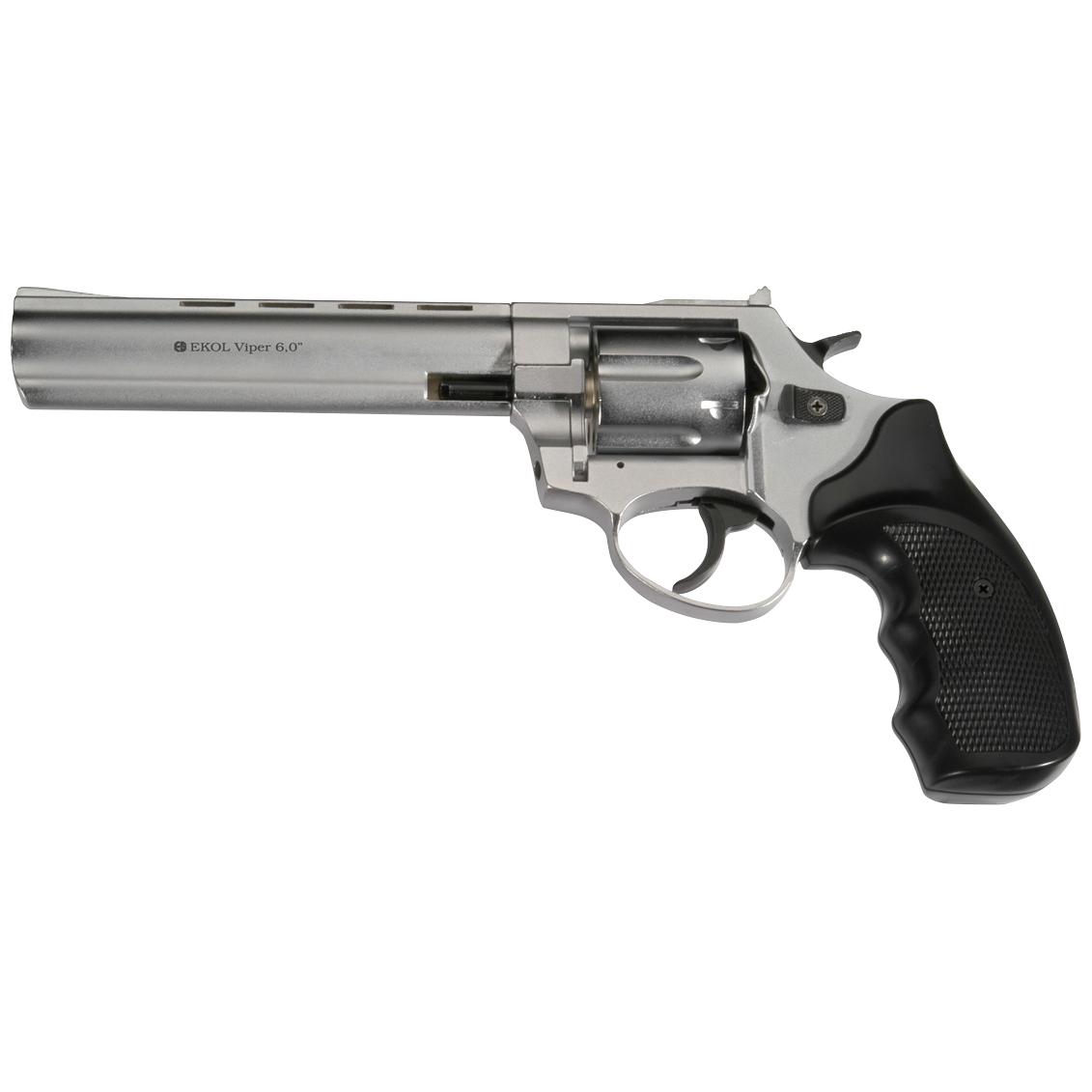 Ekol Viper 6" Mat Chrome Blank/Pepper Gun (Revolver/6/9mm PAK)