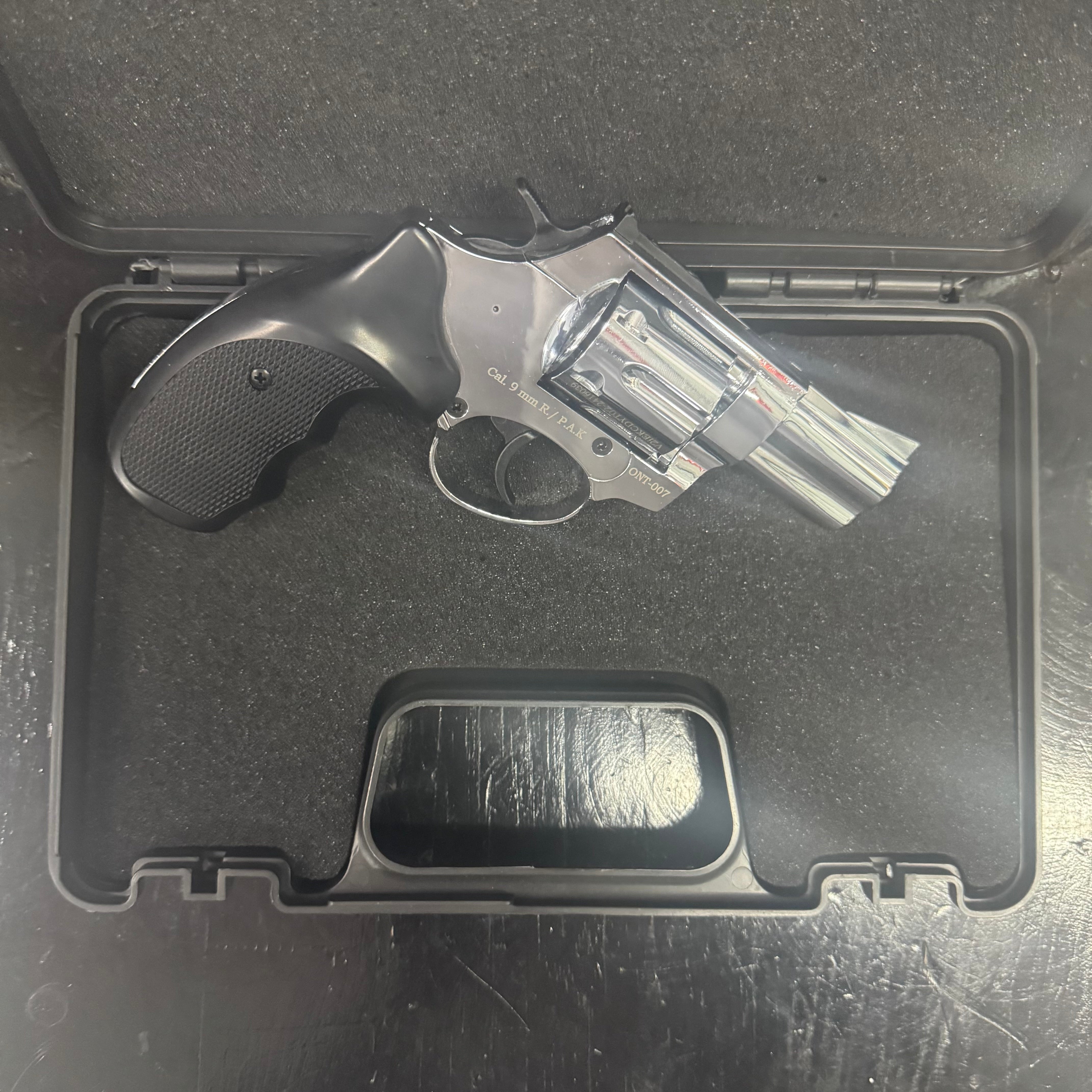 Ekol Viper Shiny Chrome 2.5" Blank/Pepper Gun (Semi Auto|6 Rounds|9mm PAK|Revolver)