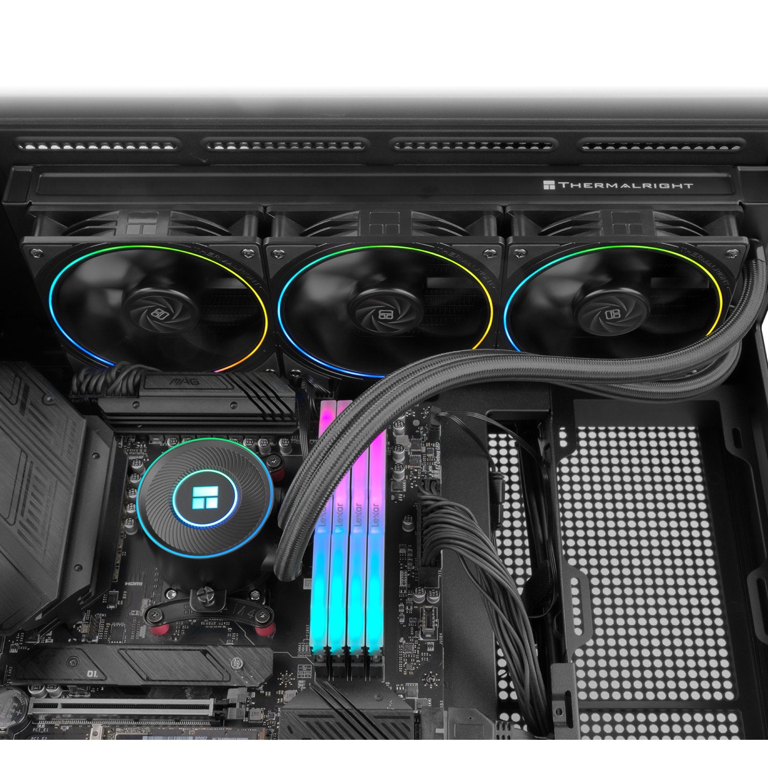 Thermalright Aqua Elite 360 V5 ARGB Black AIO CPU Cooler, ARGB PWM Cooler Fans with 2000RPM, for Intel Lga1150/1151/1155/1156/1200/1700/1851, AMD: AM4/AM5, Case 360mm AIO Radiator | SKU FAN-AQUA55