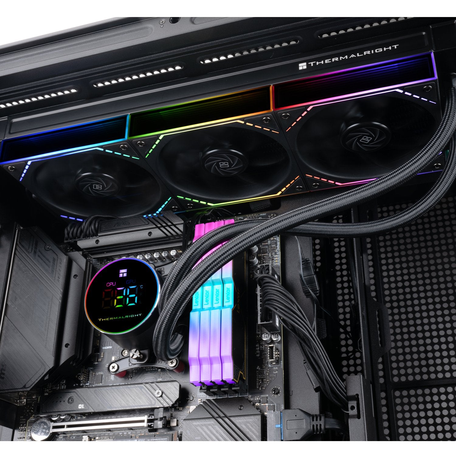 Thermalright Frozen Magic 360 Digital ARGB Black V2 Liquid CPU Cooler, 360 Cooling Row Size with 3 * 120mm PWM ARGB Fans, for AMD AM4/AM5, Intel LGA115X/1200/1700/1851, Desktop CPU Water Cooler | SKU FAN-FM36D1