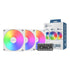 MONTECH GF120 V2 ARGB GF120V2W3in1 120mm Case Fan - Sleek & Minimalist Design, High Airflow, Hydraulic Bearing, Quiet Performance, Vibrant ARGB Lighting, 3 in 1 Pack with 6X6 Fan Hub, White | SKU FAN-GF1V24
