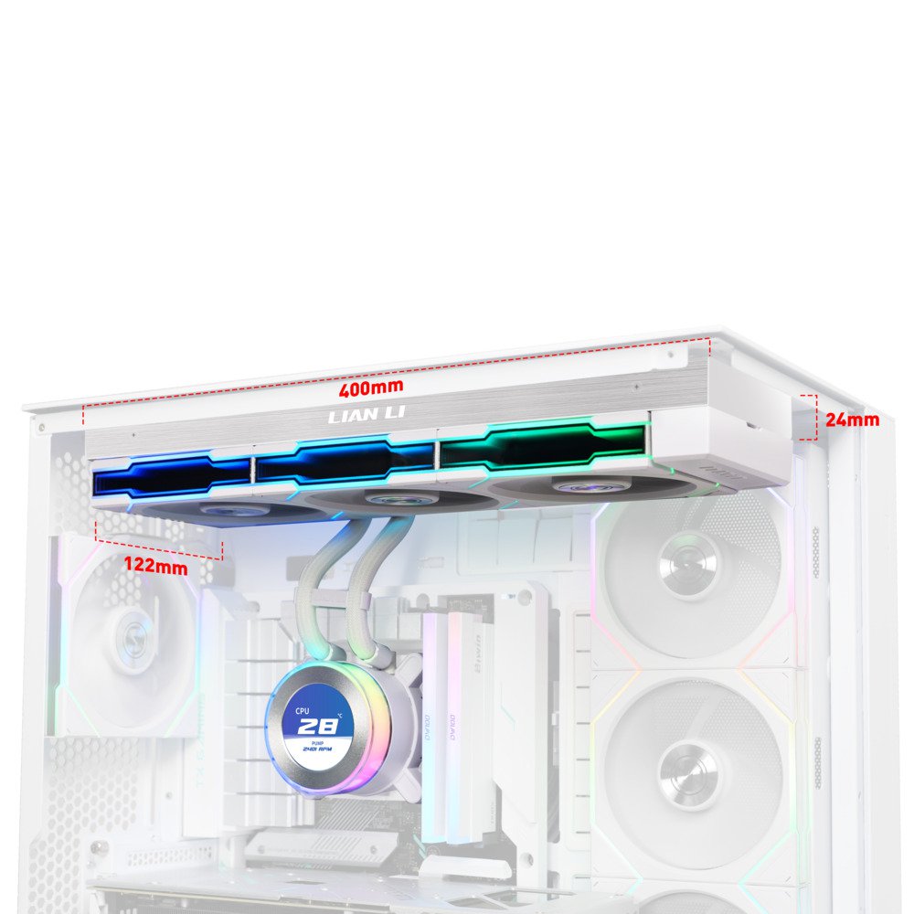 Lian Li Hydroshift II 360 TL RGB Liquid CPU Cooler - 360mm AIO - 3X 120 RGB Fans - 2.1" IPS LCD Screen - 3 Control Mode - Flexible Tubes Clamp - LGA 1851/1700, AMD AM5/AM4 - White (HS2LCD36TW) | SKU FAN-H23TW2