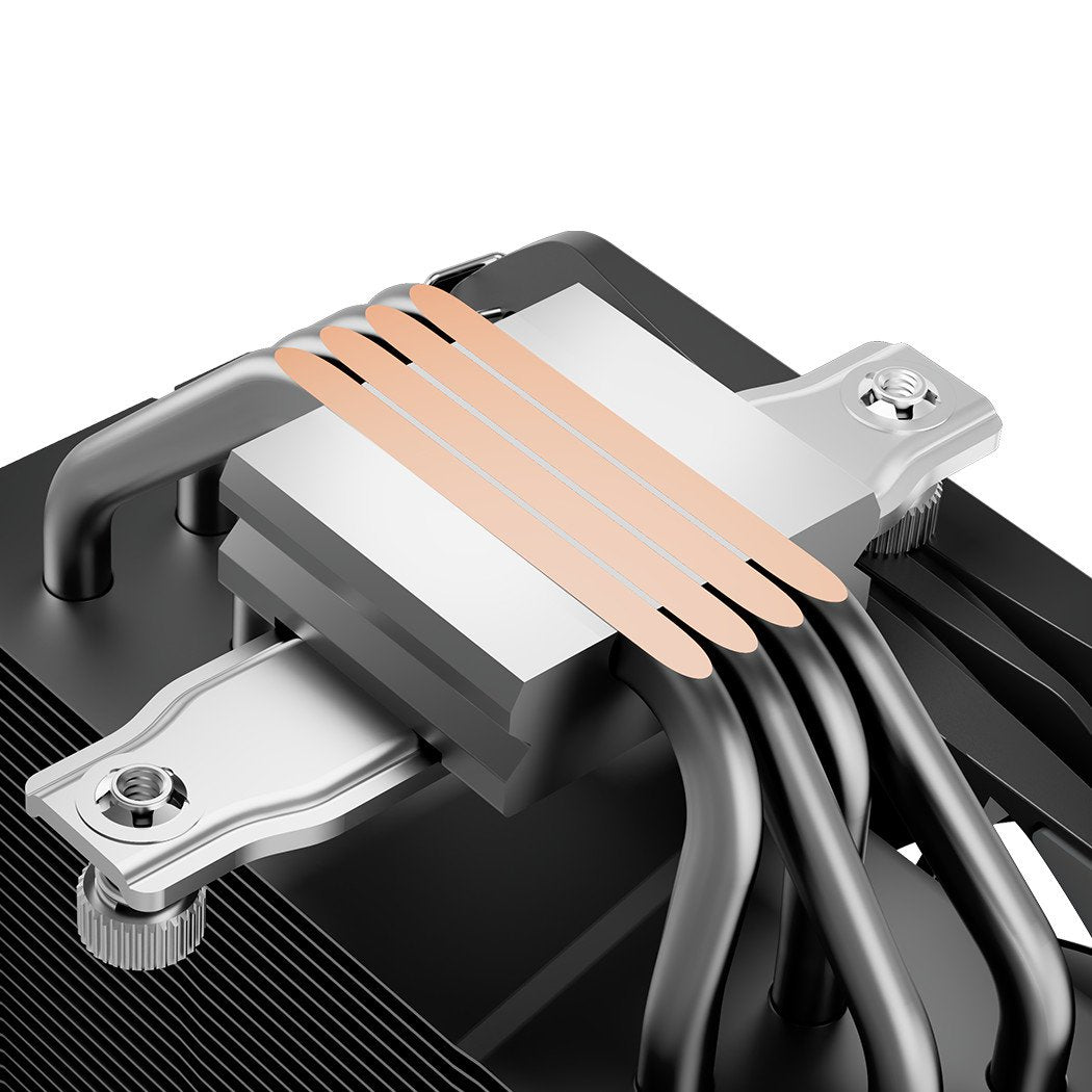 PCCOOLER K4 BK CPU cooler, 130mm booster fan, super reverse gravity 4 heat pipes, support for Intel LGA115X/1200/1700, AMD AM5/AM4 | SKU FAN-K4BK