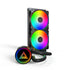 MONTECH LightFlow ARGB 240 CPU Liquid Cooler, 240mm AIO with Infinity Mirror Design, 3100RPM Pump, 2x120mm ARGB Fans, Intel & AMD Support (Black) | SKU FAN-LF2401